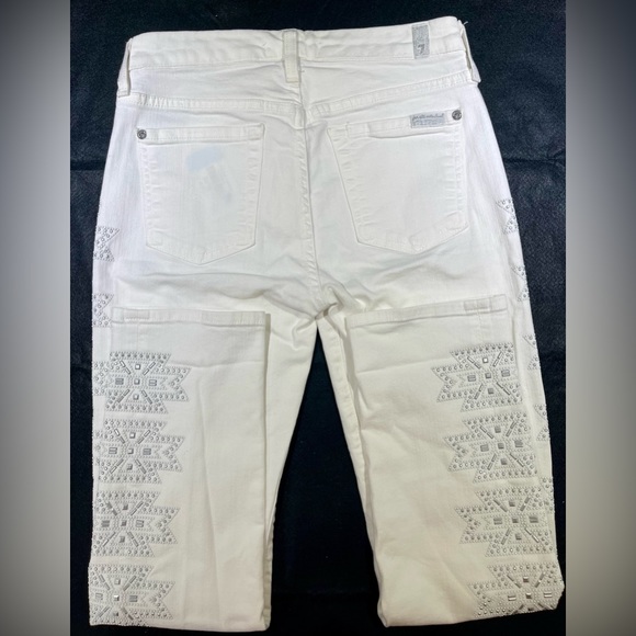 7 FOR ALL MANKIND Unique White Embellished Jeans, Size 3 or 25(EU) - Picture 7 of 8